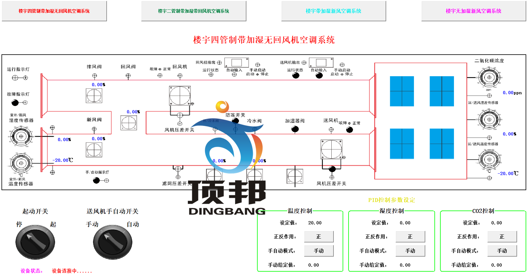 樓宇空調(diào)監(jiān)控系統(tǒng)實(shí)驗(yàn)實(shí)訓(xùn)裝置(圖2) 軟件頁面